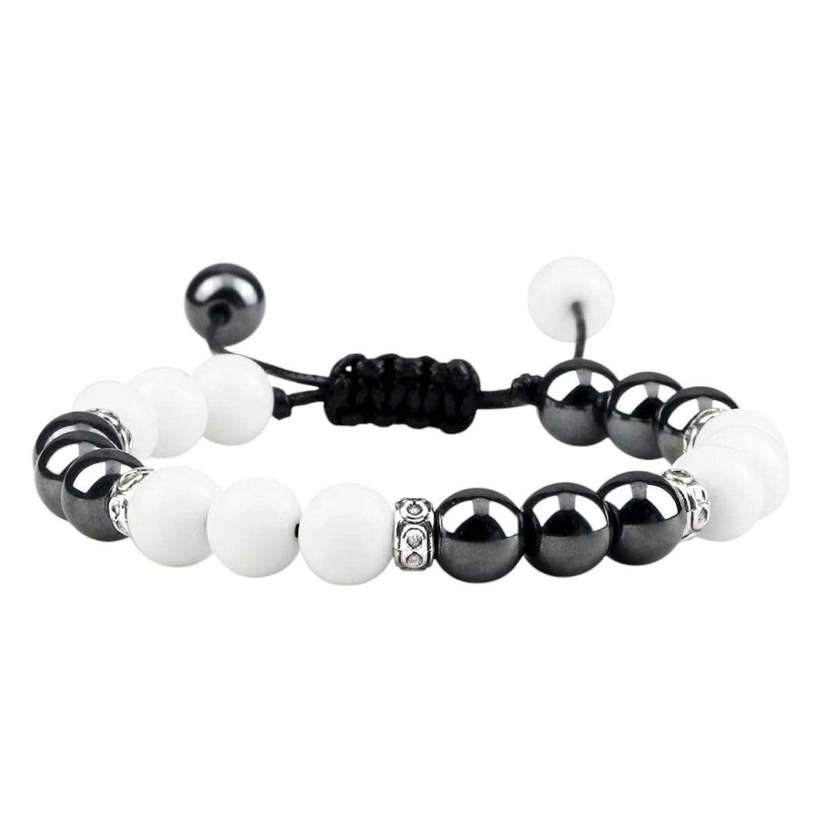 Bracelets œil de tigre naturel et perles de lave ajustables pour éviter les allergies - 2