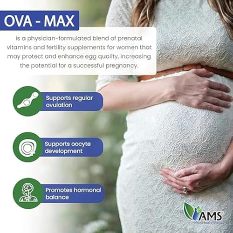 America Medic & Science OVA-Max Prenatal Vitamins for Women (120 Capsules) and WFS Plus Fertility Supplements for Women (90 Capsules)