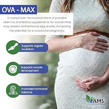 America Medic & Science OVA-Max Prenatal Vitamins for Women (120 Capsules) and WFS Plus Fertility Supplements for Women (90 Capsules)
