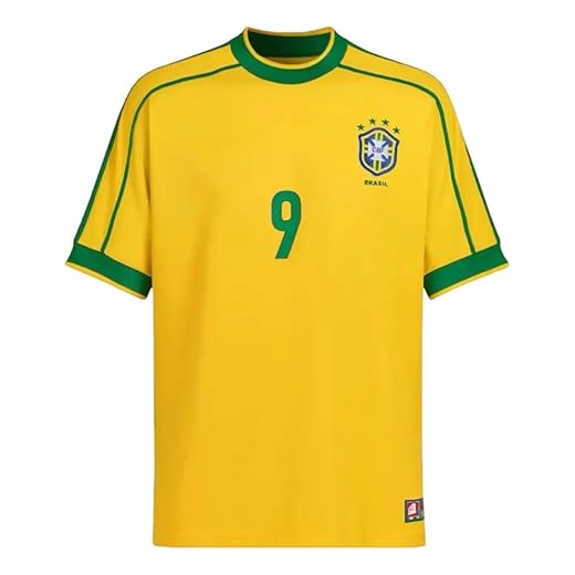 Camisa Retrô Amarela e Verde Modelo Torcedor número 9 (M, G & GG)