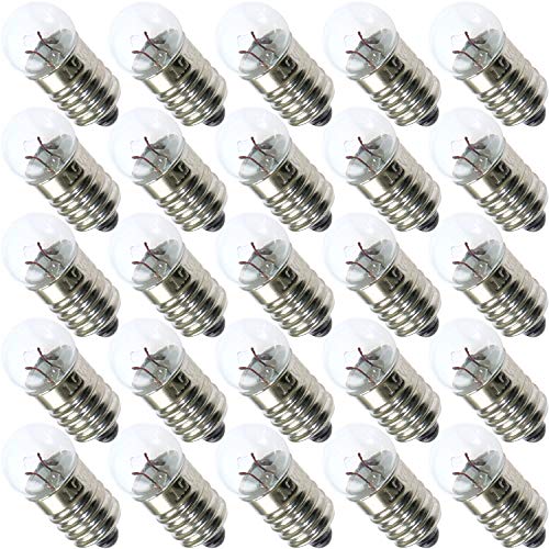 ToToT 25pcs E10 Mini Light Bulbs 1.5V 0.3A Physical Electrical Experiment Screw Base Indicator Light Incandescent Bulb Old-Fashioned Flashlight Lamp