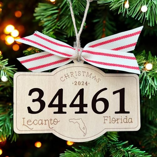 Amazon.com: Personalized Zip Code Christmas Ornament – Custom City ...
