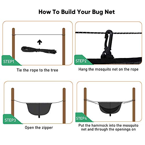 Hammock Bug Net - 12' Hammock Mosquito Net Fits All Camping Hammocks, Compact & Lightweight and Fast Easy Set Up, Security from Bugs and Mosquitoes, Essential Camping and Survival Gear by Desensa - Image 7
