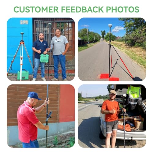 Image of Carbon Fiber & Aluminum GPS Pole - Telescopic 8.5ft /2.6m GPS Survey Pole with Screw Lock & Locking Pin, Metric-Feet Dual Scales, Bubble Level, Steel Point for RTK GNSS Surveying