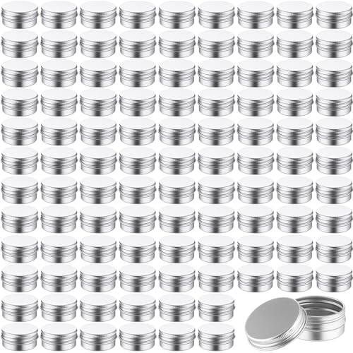Tandefio 300 Pcs Aluminum Tin with Lids Round Metal Tin Jar ...