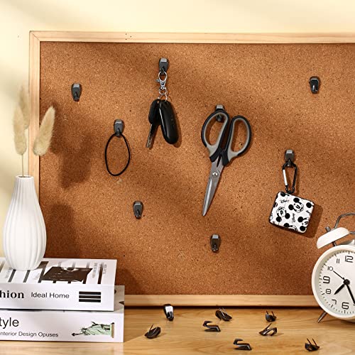 30 Pieces Cubicle Hooks Fabric Panel Wall Wire Hooks Stainless Cubicle Wall Clip Pins Accessories Staple Cubicle Hooks For Fabric Walls Pictures For 40 Lbs Office Home Kitchen Supplies (Black) #TOP5