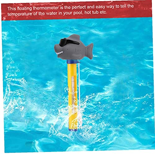 Zwembadthermometer, zwembadthermometer Drijvende temperatuurmeter Cartoon Shark vorm met touw voor zwembad Spa Hot Tub Pond - Image 7