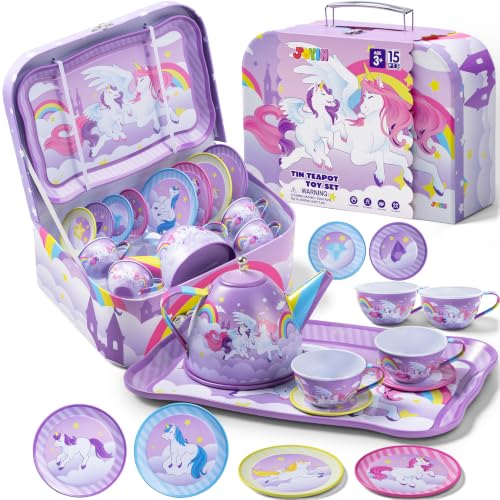 JOYIN Unicorn Tea Party Set for Little Girls, Pretend Purple...