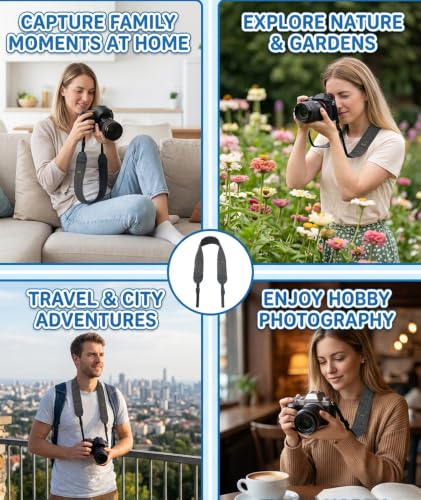 Image of NHCDFA Camera Belt, Camera Strap, Easy to Use and Carry Black Camera Belt Strap Quick Release Buckle Comfortable to W ear for All Kinds of Photography Equipment