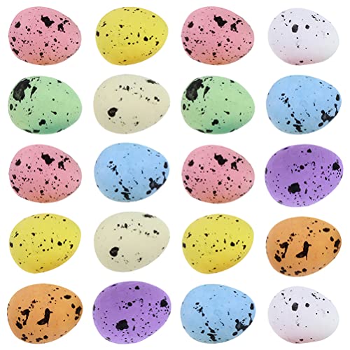 Theaque 200 huevos de Pascua coloridos en miniatura a granel, decoración de espuma para huevos de Pascua