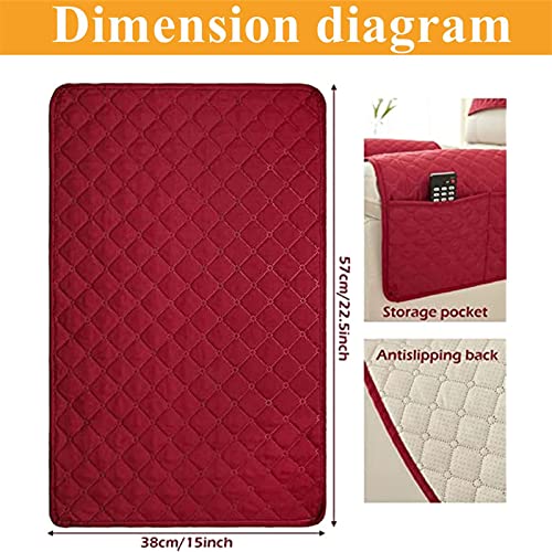 Extlezsa Sofa Armrest Cover, Headrest Cover For Recliner Chair Arm Cover,Armchair Slipcover Nonslip Quilted Furniture Protector For Pets Leather Sofa Couch (Dark Brown,3 People (Set Of 5)) #TOP6