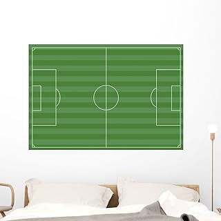 Wallmonkeys Football or Soccer Field Wall Decal Peel and Stick Graphic WM147682 (48 in W x 33 in H)