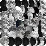 Moon Phase Stickers 50Pcs Lunar Phase Waterproof Vinyl Decals for Water Bottles Cup Computer Mobile Phone Skateboard Guitar Classroom Children and Adolescents(Colourful-F5)