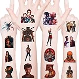 40 Pcs Stranger Movie Things 5 Temporäre Tattoos für Kidder, Geburtstagsgeschenke,abnehmbare Tattoo Aufkleber Film Dekorationsaufkleber,Klassenpreise, Stuffers Geburtstagsfeier Lieferungen Dekoration