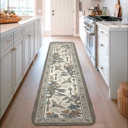 Alfombra de pasillo transitable tradicional beige para evitar resbalones 4