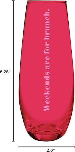 Miniatura 9 de Slant Collections Copa de copa de champán sin tallo, 1 unidad (paquete de 1), Self Love Club