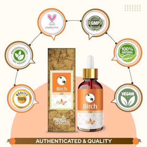 Image of Crysalis Birch (Betula) Oil|100% Pure & Natural Undiluted Essential Oil Organic Standard For Skin & Hair Care - 30ML With Dropper