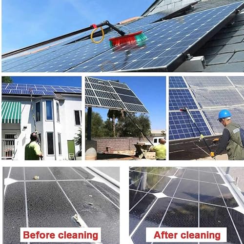 So Panel-Reinigungsbürsten-Set mit rotierendem Kopf, Fenster- und Haushaltsreiniger, effiziente Wasserversorgung für Photovoltaik-Panels