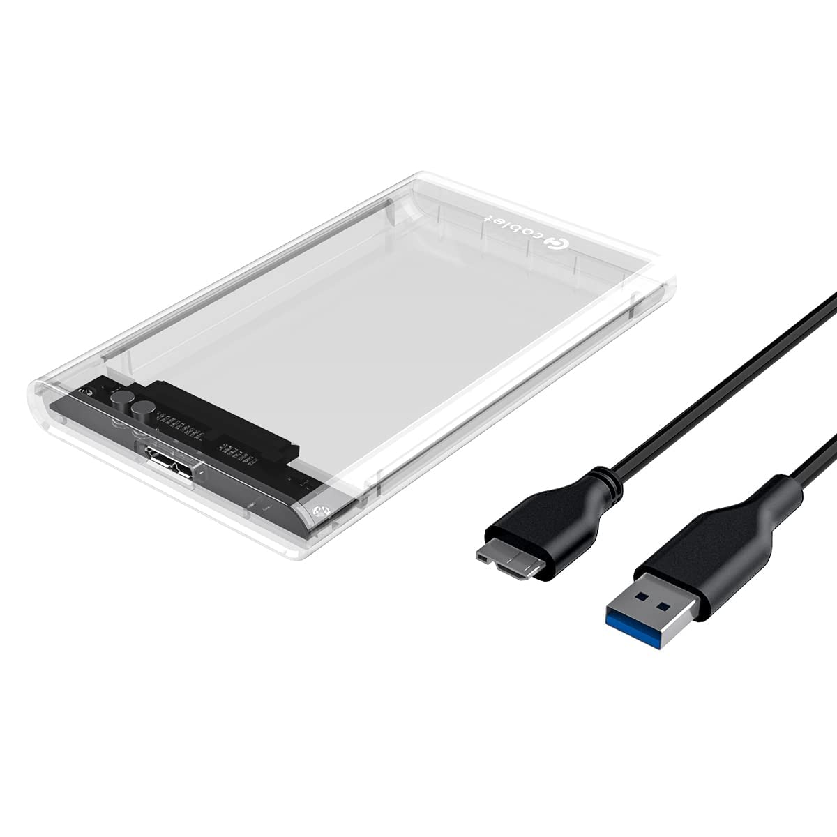 Electro Wolf Cablet 2.5 Inch SATA USB 3.0 HDD/SSD Portable External Enclosure Transparent for 7mm and 9.5mm, Tool-Free Design, Supports UASP Max 6TB (HD2511U3)-image-30