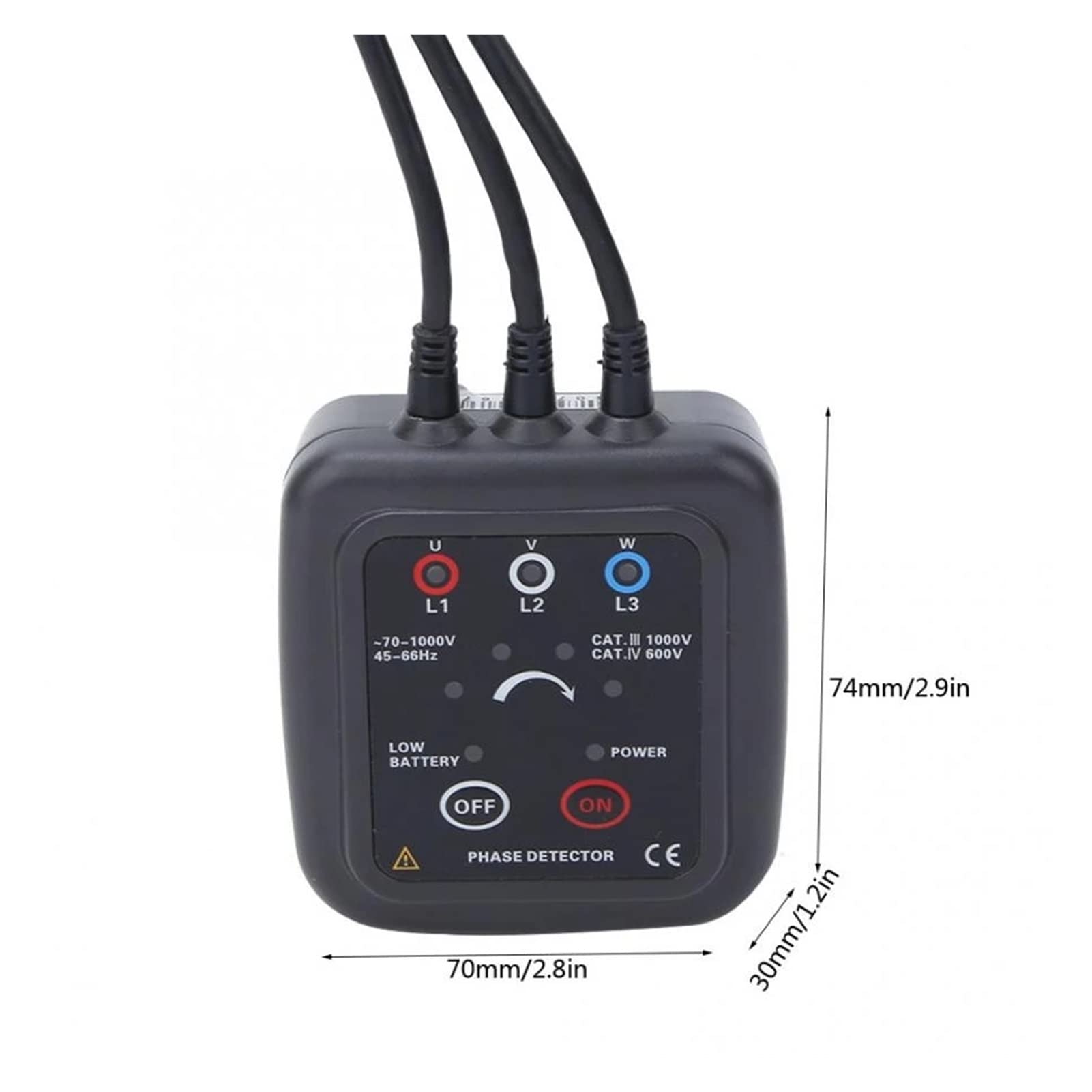Rilevatore di fase senza contatto portatile ETCR1000D Tester rilevatore rilevamento sequenza 3-fase calibro grande più Accurato