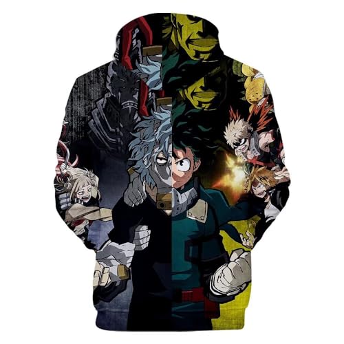 CHLOBLOM Boku No Hero Fleece Hoodie Novelty Hooded Pullover Sweatshirt for Adult2