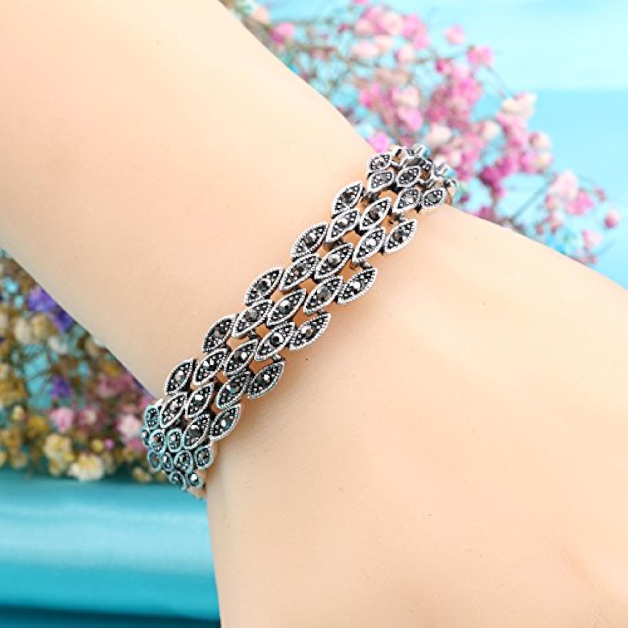 Oxidised Silver Stylish Bracelet for Women & Girls