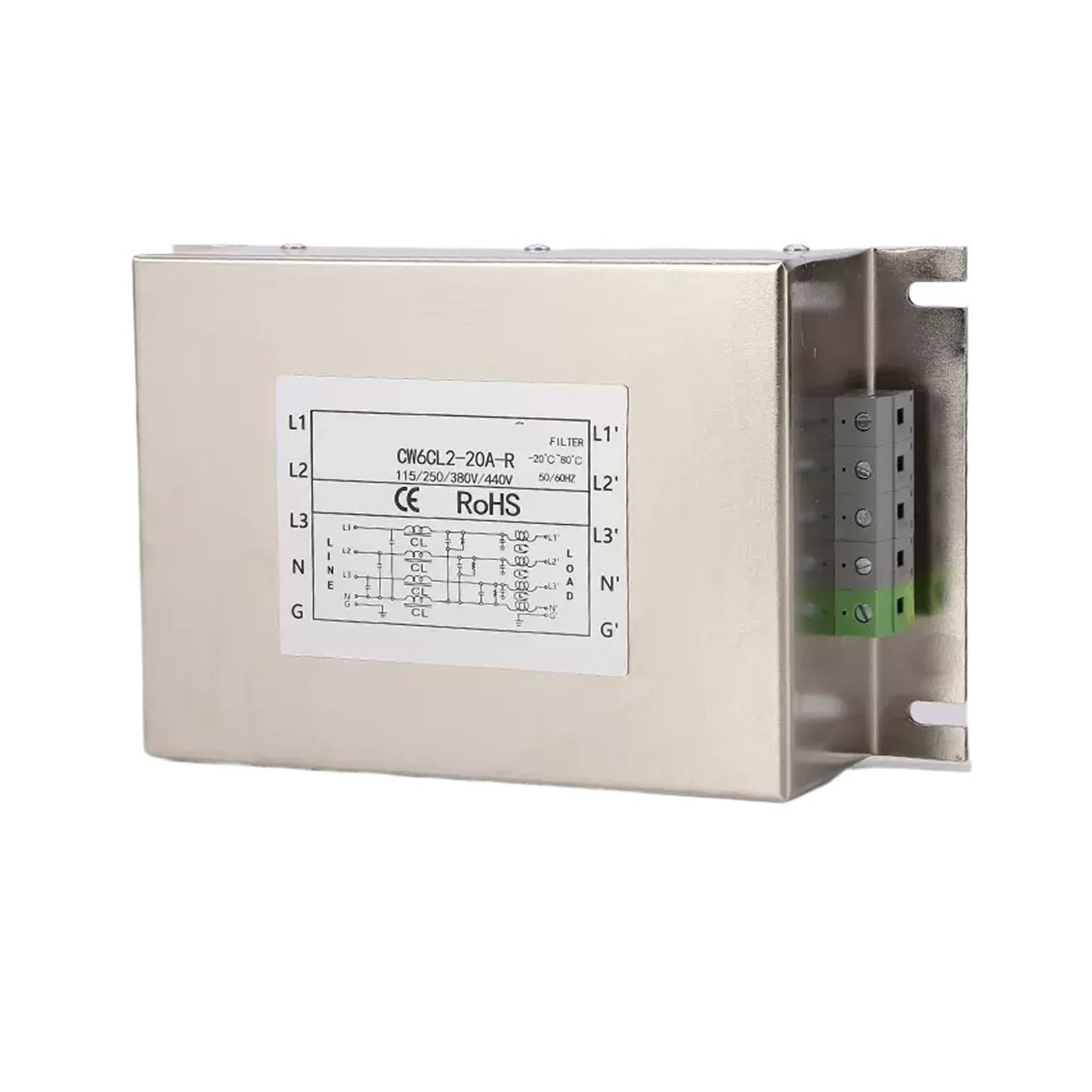Filtre inverseur servo CW6CL2 380V triphasé 20A à 80A entrée quatre fils