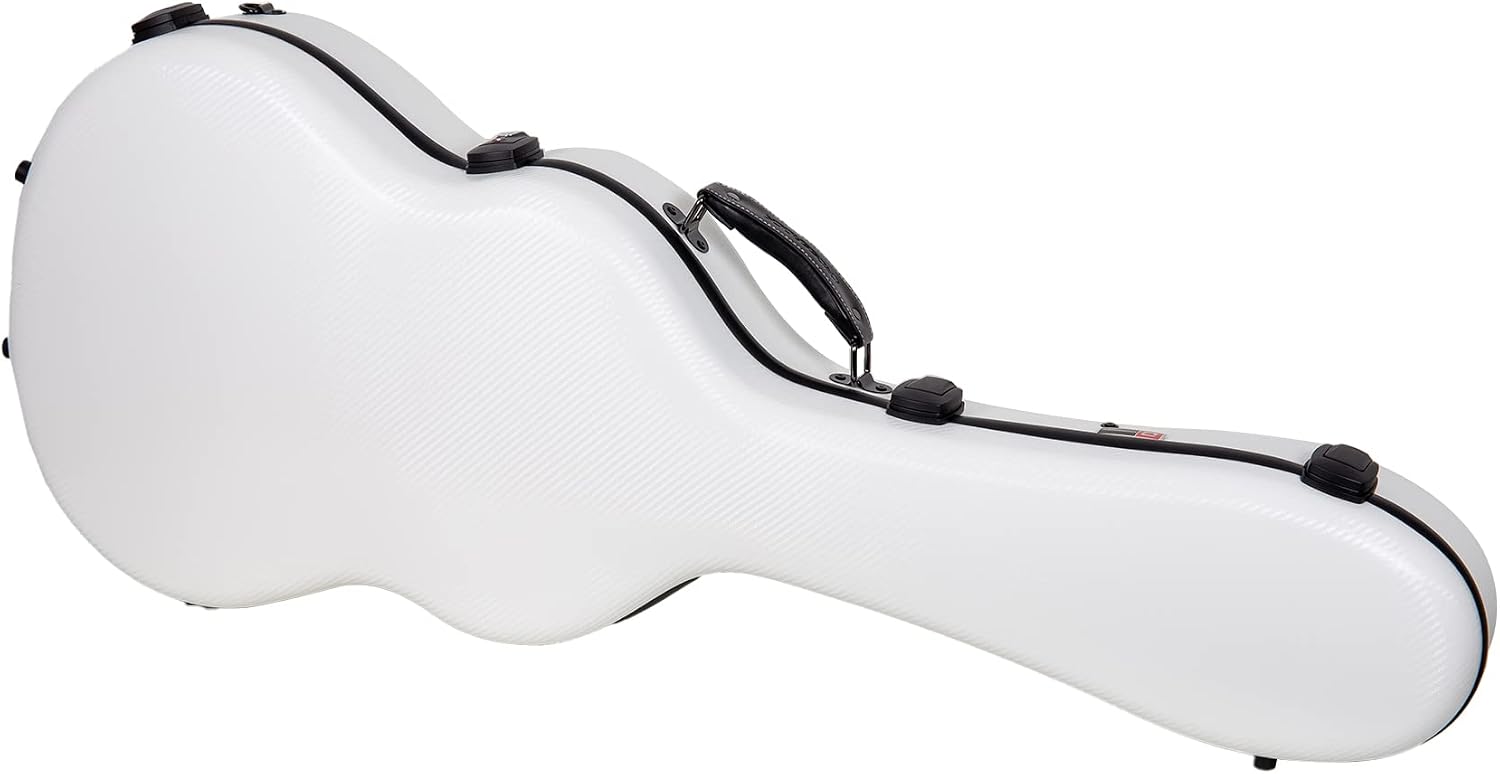 Crossrock Poly Carbon Case fits 4/4 Classical Guitars, Anti-scratch Flight Case in White(CRF4020CWT)
