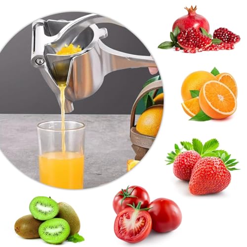 Image of Aluminium Manual Fruit Juicer Orange Heavy Duty Juicer Hand Press Metal Lime Juicer Hand Instant, Steel Handle Simple Fruit Juicer Press Squeezer Citrus Collectible Figure