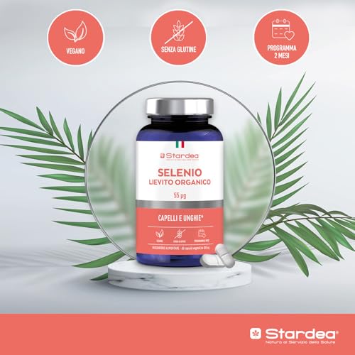 Stardea Selenio Lievito Organico 55 µG | 60 Capsule Vegetali | Difese Immunitarie | Antiossidante | Salute Dei Capelli E Unghie | Vegano | Programma 2 Mesi | Stardea - 4