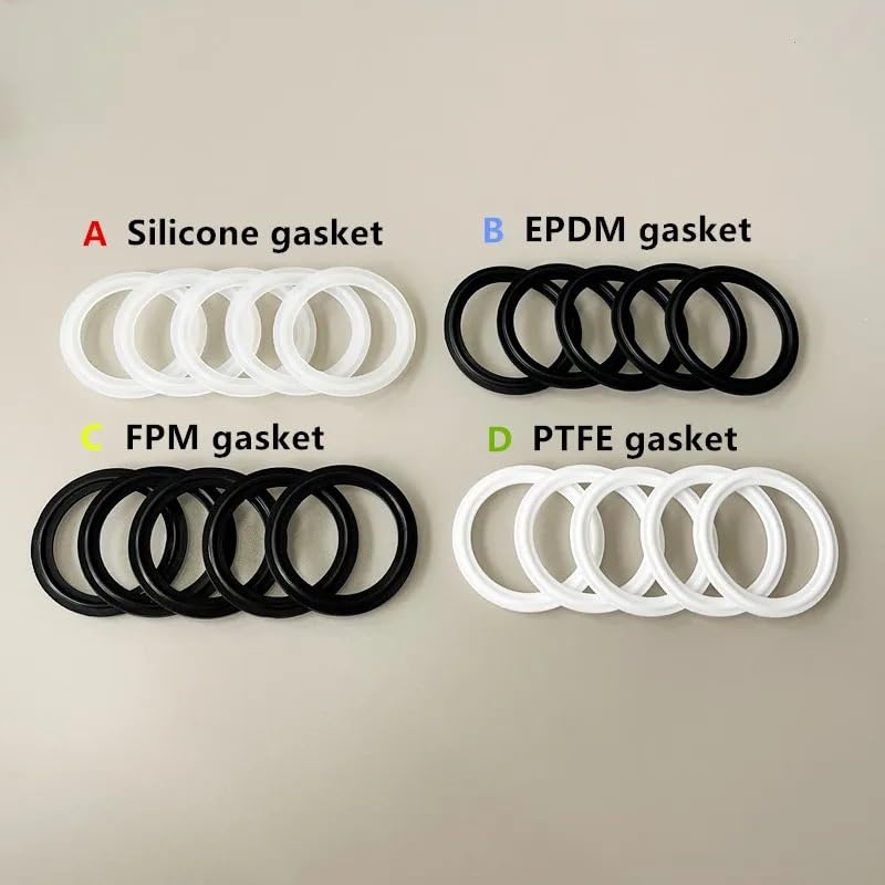 2"(51mm) OD64mm Tri Clamp Ferrule Silicone/PTFE/EPDM/FPM Sealing Strip Gasket Ring Washer for Homebrew Distillation(D PTFE Gasket,10pcs)