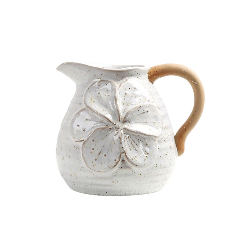 Gfhtrely A Vase Ceramic Vase With Handle Merican Country Retro Home Desktop Hydroponic Small Flower Insert Ornaments Flower Vases
