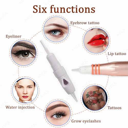 Image of PMU Permanent Micro-blading Semi-Permanent Makeup 1P I 3P | 5P | 7 P | 3F | 5F | 7F Needles Eyebrow Tattoo Permanent Makeup Pen Needle Cartridge for Eyeliner Pack of 10 (1 Prong Needle)