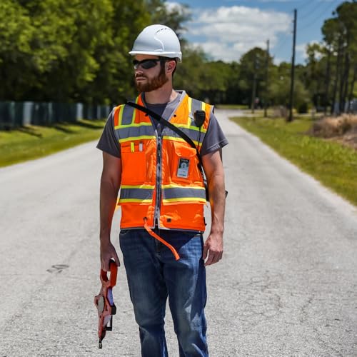 Image of DOME75 OMNI Series OV6123 Class 2 HiVis Contrast Heavy Duty Surveyors Vest with ProPocket