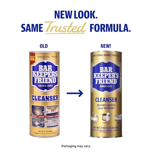 Bar Keepers Friend Powder Cleanser, 12 oz x 2, Multipurpose Cleaner, Degreaser & Remover for Burnt Stainless Steel Pots and Pans, product photo