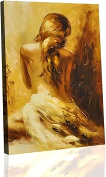Sexy nude woman oil painting, backless print, aesthetic decoration Canvas Posters, Modern Wall Art Decorations,Suitable for Living Rooms, Bedrooms, Offices, Cafes, and More 2030inch Framed