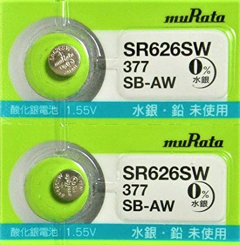 2�� murata ���c���쏊 SR626SW 377 ���{�� �{�^���d�r 1.55V ���v �_����d�r 377