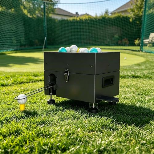 Camiseta automática para pelotas de golf con cargador de 50 pelotas, arranque táctil, altura ajustable (2 pulgadas), alimentación suave sin atascos para una práctica consistente, respuesta de 3