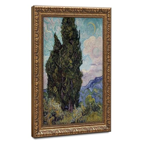 Impression sur toile Cyprès de Van Gogh 30x45 cm pour salon
