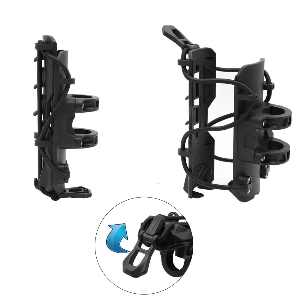 Shkalacar Soporte para Botella de Moto, Soporte para Botella, Protector de Parachoques Ajustable y de Liberación Rápida, Soporte para Bebidas en Maletero Trasero
