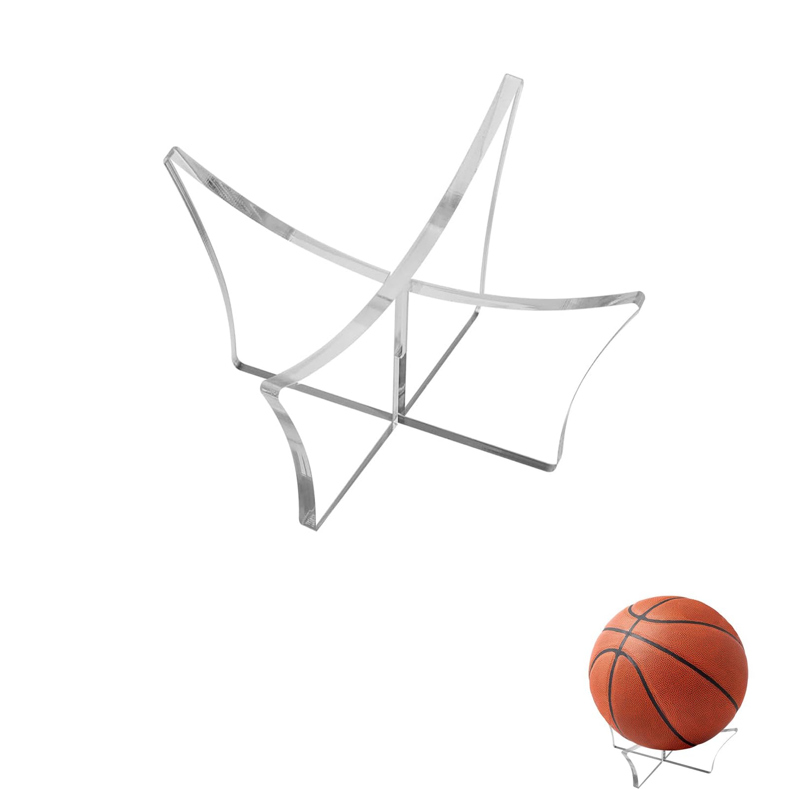 Yeenano Wt Ball Stand,Football Stands Acrylic Baketball Football Display Stand, Volleyball Rugby Ball Sports Ball Storage Rack,Balls Holder For Football Basketball Soccer Volleyball, Rugby (Transparent)