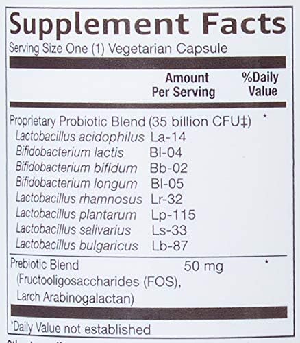 Amazon Brand - Solimo 35 Billion CFU, 8 Probiotic Strains with Prebiotic Blend, Supports Healthy Digestion, Vegetarian, 30 Capsules, 1 Month Supply