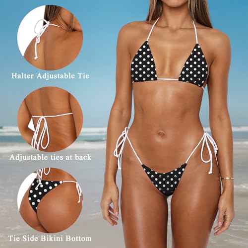 Bikini Sets for Women 2025 Women's Triangle Bikini Halter String Bikini Set Two Piece Swimsuit Bathing Suits2