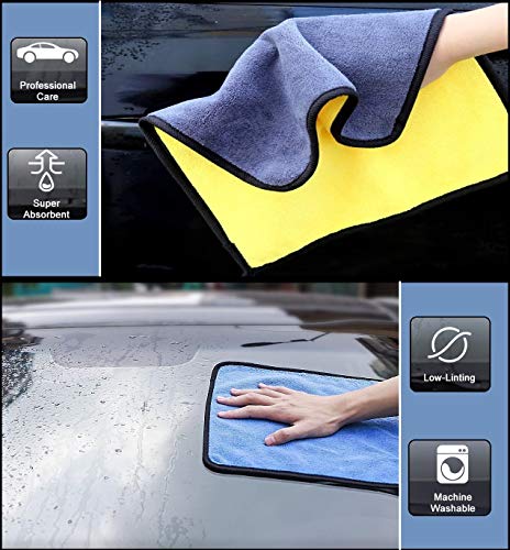 Image of Auto Hub Microfiber Cloth for Car - 800 GSM (40x40 CM) Car Cleaning Cloth, Thick Plush, Lint Free, Streak Free Microfiber Cloth for Bike & Car Washing & Drying Pack of 4-(Assorted) Mix Color
