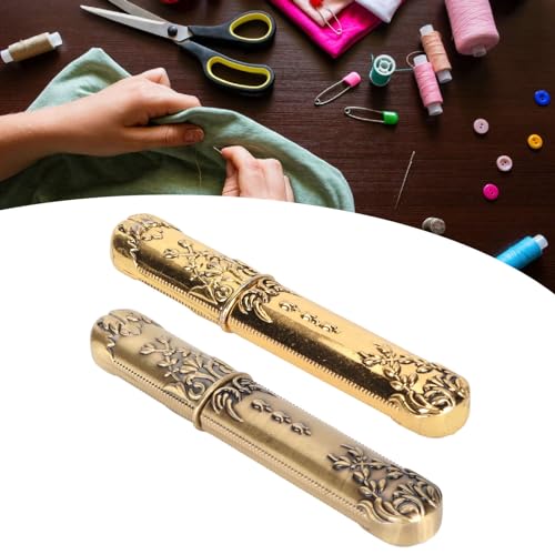 Image of Vintage Needle Case Needle Storage Sewing Needles Holder Stylish Embroidery Needle Storage Case for Hand Sewing Needle(Gold)