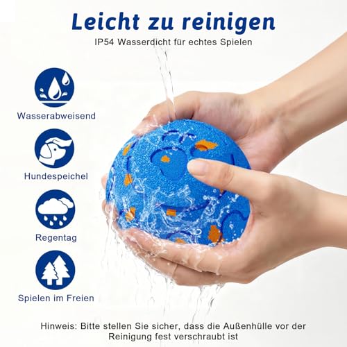 Interaktiver Spielball für Hunde, Hundespielzeug Ball, Intelligenter Selbstbewegender Hundeball, Hundeball Unzerstörbar, Self Moving Dog Ball, Hundespielzeug Elektrisch, für Mittlere Große Hunde(Blau
