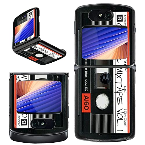 Rossy Case For Motorola Razr 5G Case, For Moto Razr 5G Flip Phone Case Slim Lightweight Hard Pc Shookproof Protection Cover For Motorola Moto Razr 5G Flip Phone 2020 Xt2071,Retro Audio Cassette #TOP3