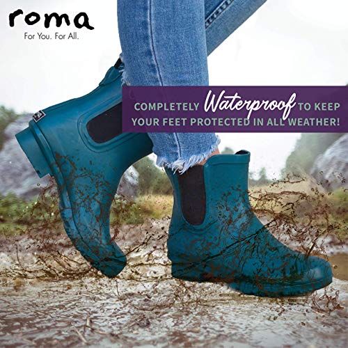 Matte Gray Leopard Women’s Slip On Rain Boots Chelsea By Roma Boots, Versatile Vegan Rubber Rain Shoes, Stylish Waterproof Rain Shoes With Quick Dry Super Soft Lining - Us Sizes 8 #TOP4