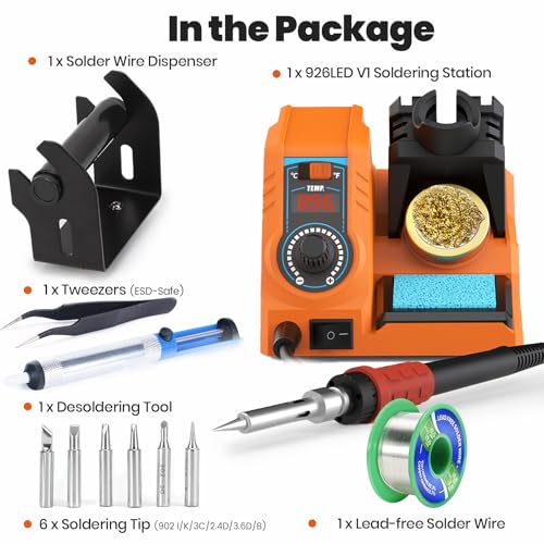 Image of 926LED V1 110W High-Power Compact Soldering Iron Station Kit w Temp Control