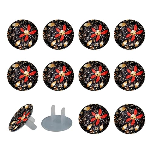 24 Piece Ladybug Child Proof Outlet Covers Electrical Safety Socket Protection Caps for 2-Prong Power Wall Plates, Safe and Secure Plugs Protector